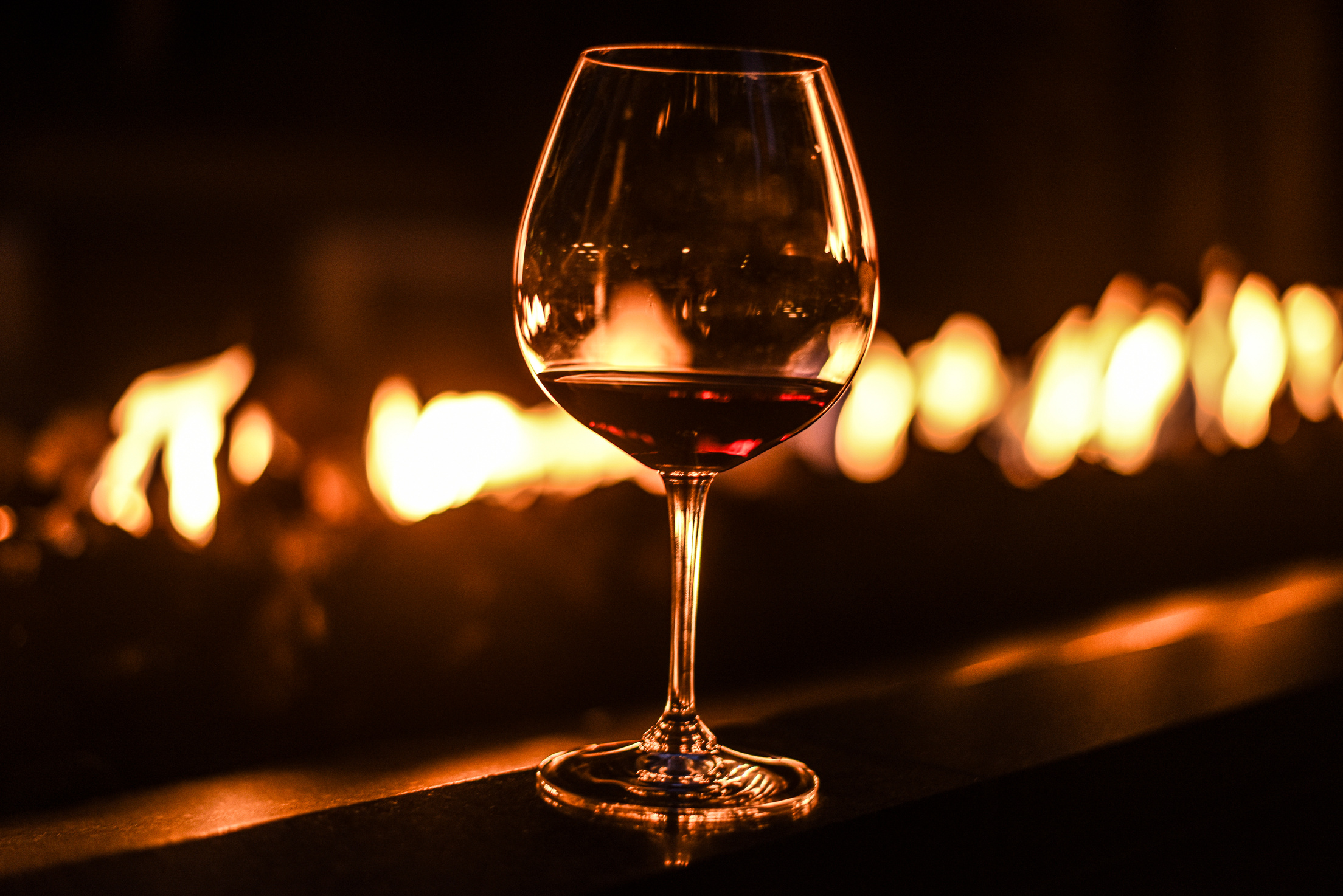 A Glass of Wine on the Table
